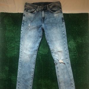 H and M Distress Blue Denim Jeans